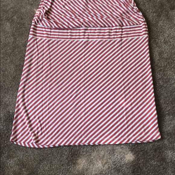 Salmon and cream striped dress - Picture 4 of 5